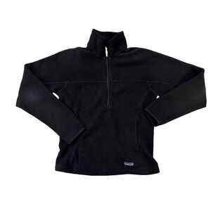 Patagonia Fleece Pullover‎ Womens Small Black Quarter Zip Microfleece Outdoor